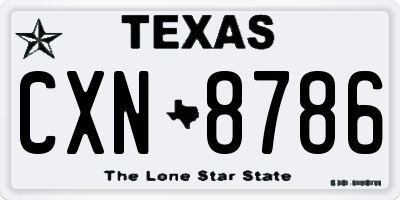 TX license plate CXN8786