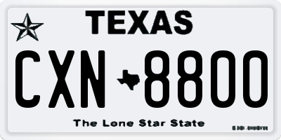 TX license plate CXN8800