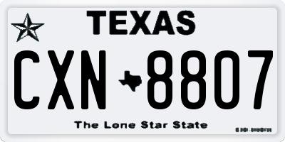 TX license plate CXN8807