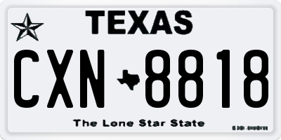 TX license plate CXN8818