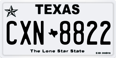TX license plate CXN8822