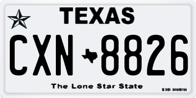 TX license plate CXN8826