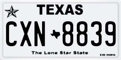 TX license plate CXN8839