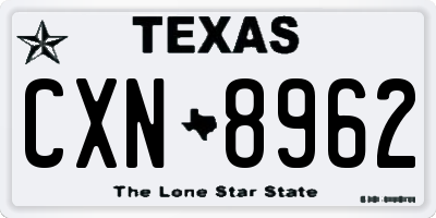 TX license plate CXN8962