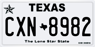 TX license plate CXN8982