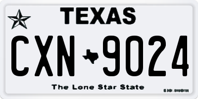 TX license plate CXN9024
