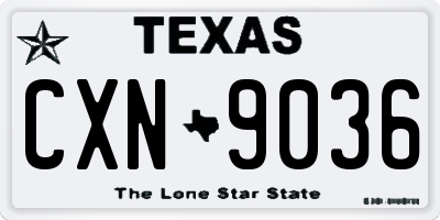 TX license plate CXN9036