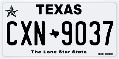 TX license plate CXN9037