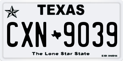 TX license plate CXN9039