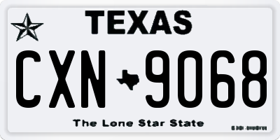 TX license plate CXN9068