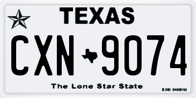 TX license plate CXN9074