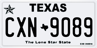 TX license plate CXN9089