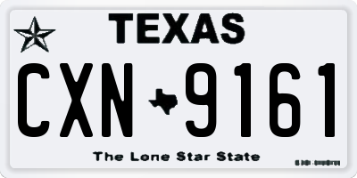 TX license plate CXN9161