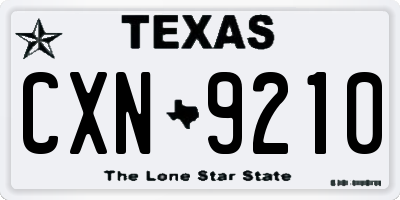 TX license plate CXN9210