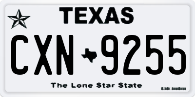 TX license plate CXN9255