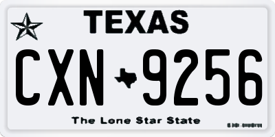 TX license plate CXN9256