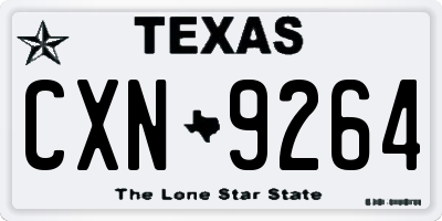 TX license plate CXN9264