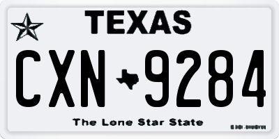 TX license plate CXN9284