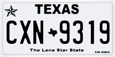 TX license plate CXN9319