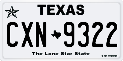 TX license plate CXN9322