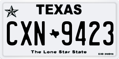 TX license plate CXN9423
