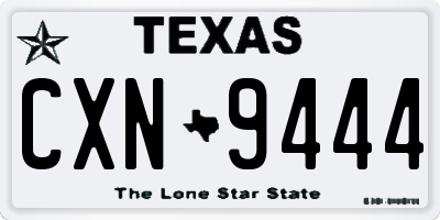 TX license plate CXN9444