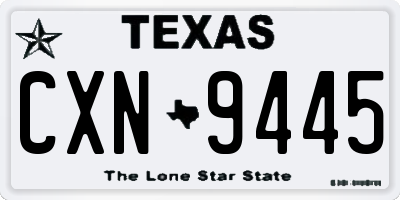 TX license plate CXN9445