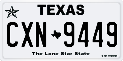 TX license plate CXN9449