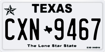 TX license plate CXN9467