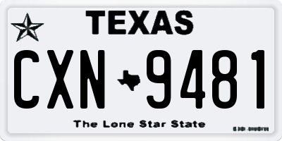 TX license plate CXN9481