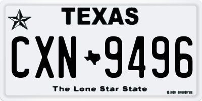 TX license plate CXN9496