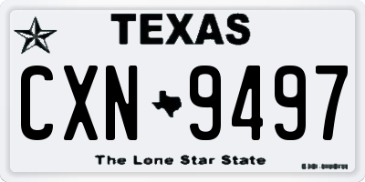 TX license plate CXN9497