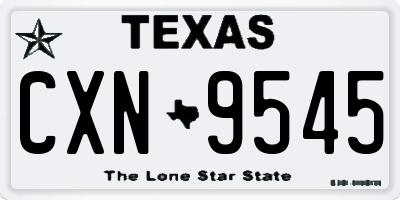 TX license plate CXN9545