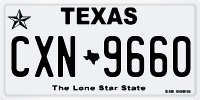 TX license plate CXN9660
