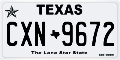 TX license plate CXN9672