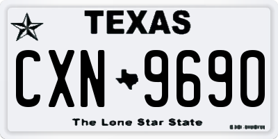 TX license plate CXN9690