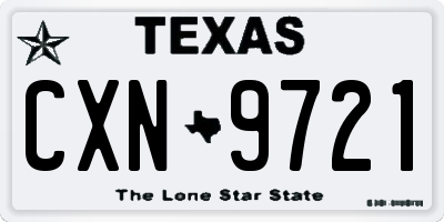 TX license plate CXN9721