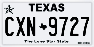 TX license plate CXN9727