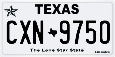TX license plate CXN9750