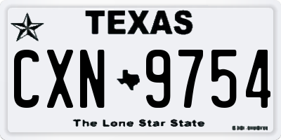 TX license plate CXN9754