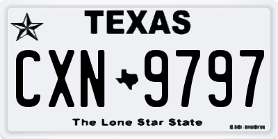 TX license plate CXN9797