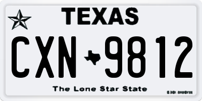 TX license plate CXN9812