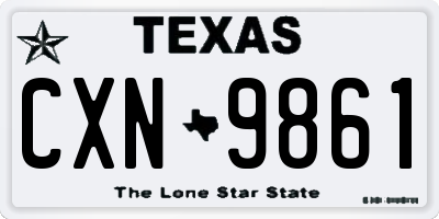 TX license plate CXN9861