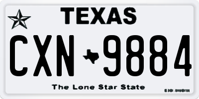 TX license plate CXN9884