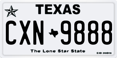 TX license plate CXN9888
