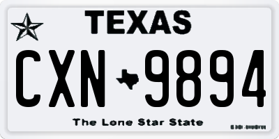 TX license plate CXN9894