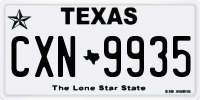 TX license plate CXN9935
