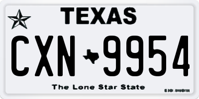TX license plate CXN9954