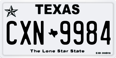 TX license plate CXN9984