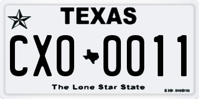 TX license plate CXO0011